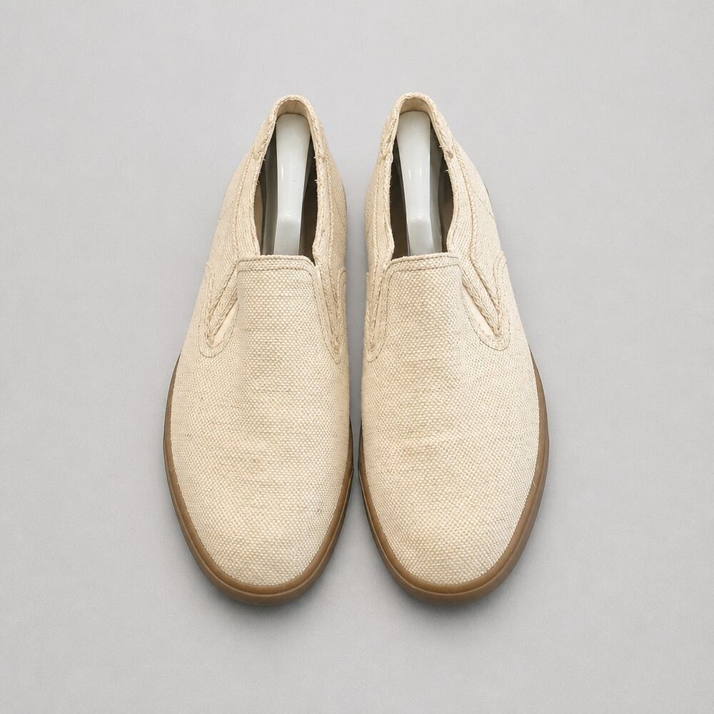 UGG Tobin Men's Canvas Slip On Loafers Sand Beige Gum Sole Size 11.5